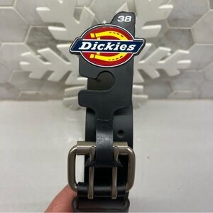 Dickies Double Prong Leather Men's Belt - Black, Size 38